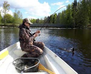 Fishing in Kuusaa river