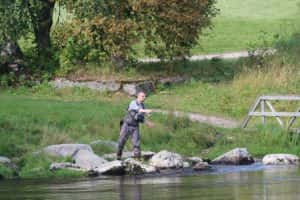 Fishing in river area